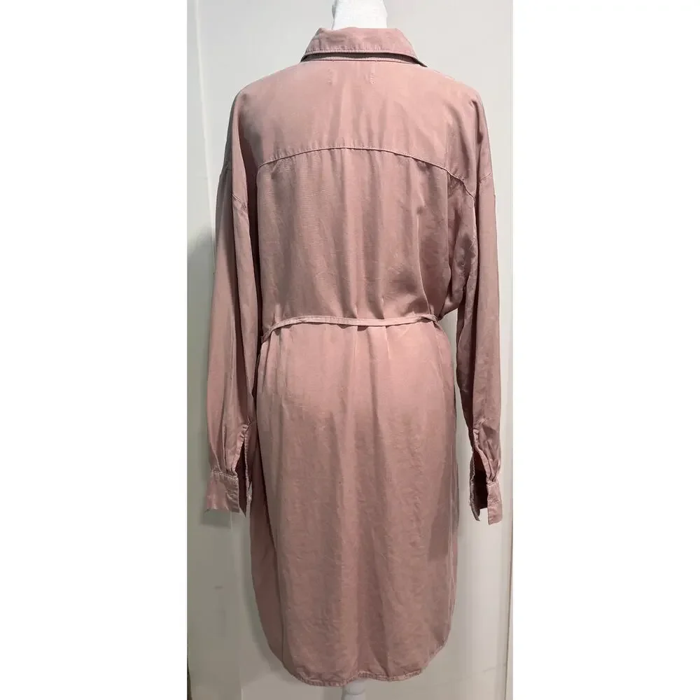 EVERLANE Must-Have Shirt Dress Belted Butterlite Collared Button Up Size S - Picture 4 of 6